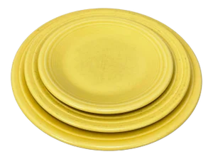 Vintage Homer Laughlin Yellow Fiesta Dinner Salad Saucer Plates- 3 Pieces