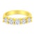 Classic and elegant, this 14k yellow gold plated sterling silver ring is a must have piece. 5 dazzling round cut diamonds...