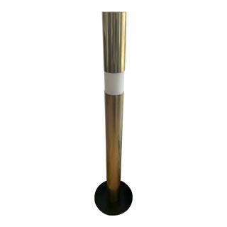 1970s Sculptural Brass and Glass Floor Lamp For Sale
