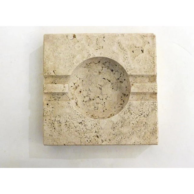 Stone Italian Square Travertine Ashtray by Fratelli Mannelli, 1970s For Sale - Image 7 of 10