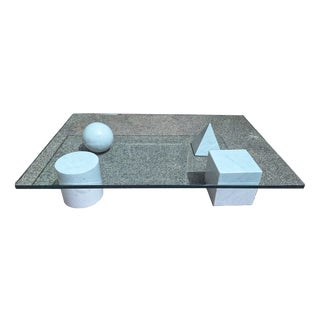 Metafora Coffee Table in White Carrara Marble by Massimo and Lella Vignelli for Casigliani, 1980s For Sale