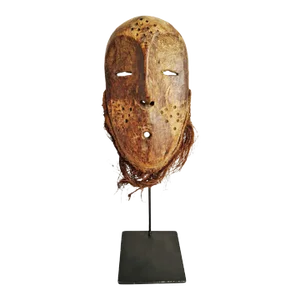 Vintage Early 20th Century Lega Mask on Stand