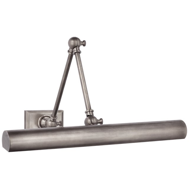 Cabinet Maker 18" Double Library Light in Antique Nickel Designer: Chapman & Myers Height: 5.75" - 12.25" Extension:...