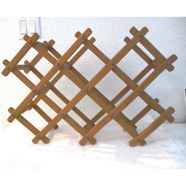 Wood 1970s Expanding Wood Wine Rack For Sale - Image 7 of 7