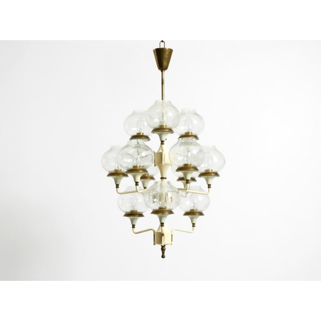 Mid-Century Modern Large Brass and Glass Tulip Hanging Lamp by Hans Agne Jakobsson, 1960s For Sale - Image 3 of 18