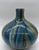 1990s Vintage Murano Style Swirl Blue Green Black Hand Blown Vase For Sale - Image 5 of 6