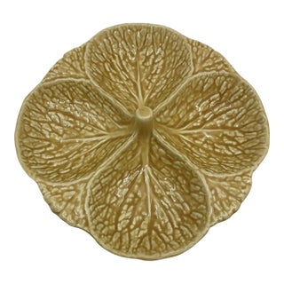 Vintage Four Divided Ceramic Cabbage Serving Platter/ Tray For Sale