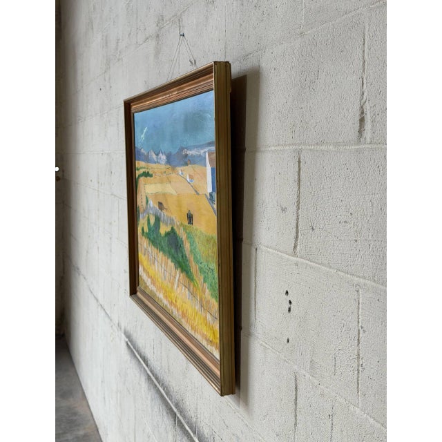 Van Ardi Framed Rural Landscape Painting on Canvas Vintage Mid-Century Modern 1970s For Sale In Los Angeles - Image 6 of 8
