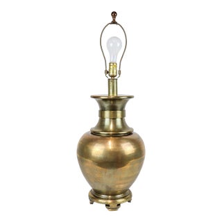 1970s Mid Century Modern Oversize Chapman Lighting Brass Urn Lamp With 3-Way Switch For Sale