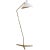 AERIN for Visual Comfort Signature Mayotte Large Offset Floor Lamp in Hand-Rubbed Antique Brass with White Shade For Sale