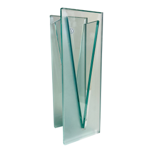 Modern Form Crystal Glass v Shaped Vase