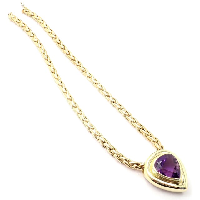Tiffany & Co. Paloma Picasso 18k Gold Large Amethyst Pendant Necklace For Sale - Image 9 of 10
