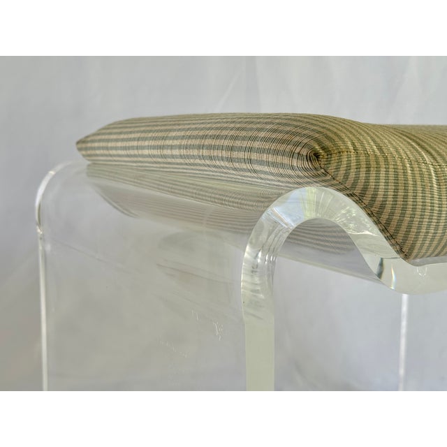 1970s 1970’s Karl Springer Style Bent Lucite Stool For Sale - Image 5 of 12