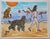 Nude and Poodle Dog Interior Seascape a La Matisse Goldenrod Blue Red Gray Surreal Impressionism Original Painting Cleo Plowden For Sale - Image 6 of 8