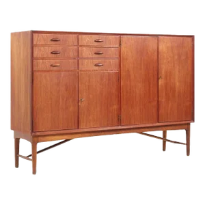 Edvard Valentinsen Mid Century Danish Teak Tall Credenza