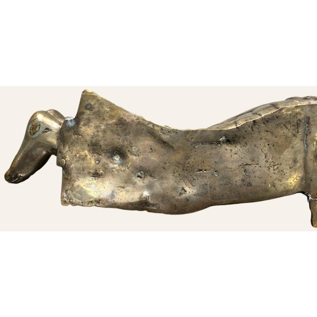 Vintage Thai Reclining Buddha Hollow Cast Brass Sculpture 22.25" Parinirvana For Sale - Image 10 of 12