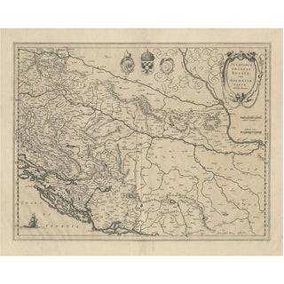 Antique Map of Slavonia by Janssonius, 1640 For Sale