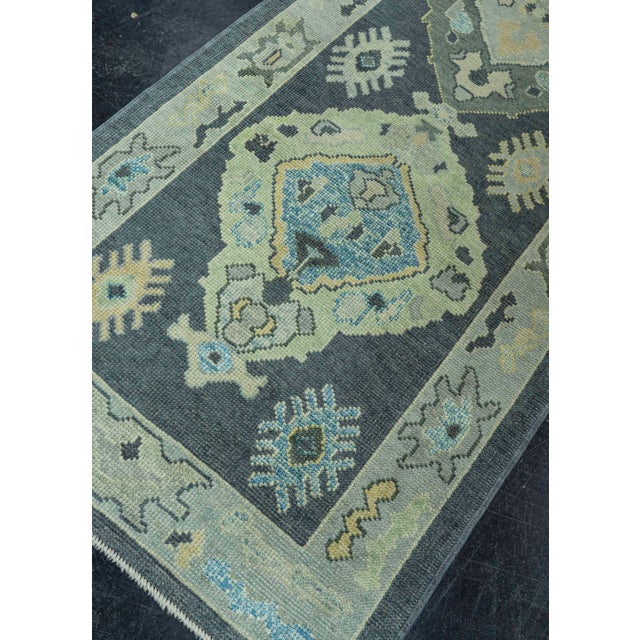 Turkish Oushak Rug 3' x 8'10" #19195 For Sale In Houston - Image 6 of 8