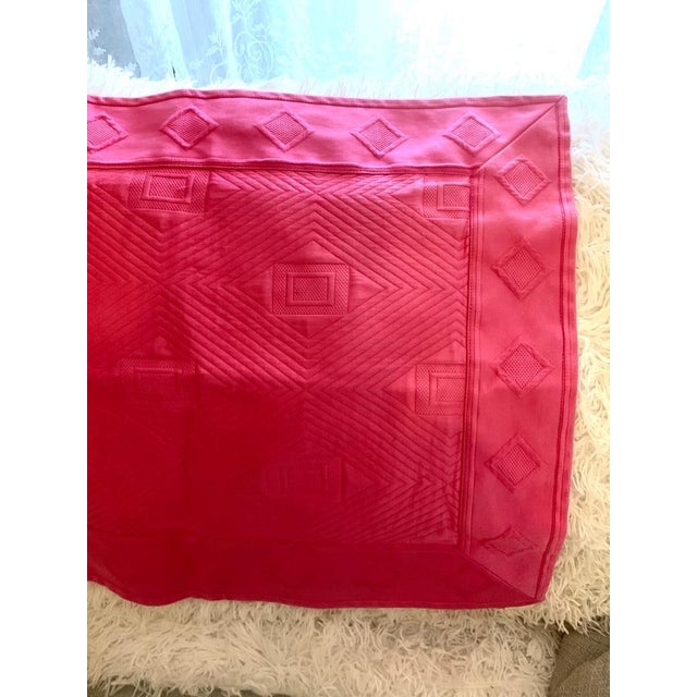 Anichini Produced By Quagliotti modern Matelasse jacquard loom Italian Sham in Hot Pink. Made of 100% cotton and measuring...