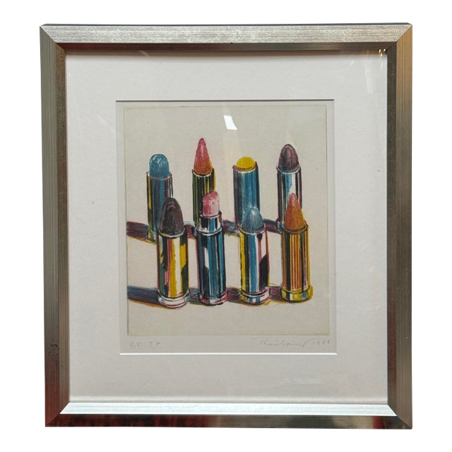 Wayne Thiebaud Lipsticks Print, Signed For Sale