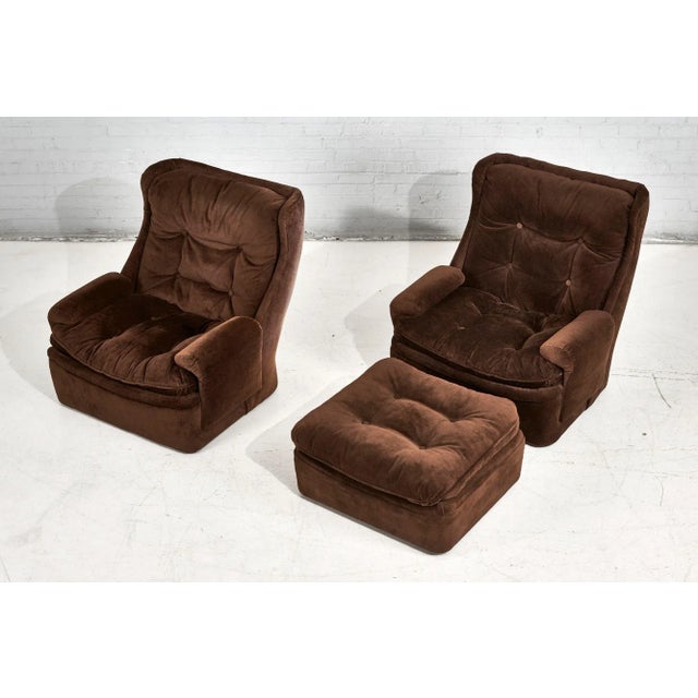 1960s Orchidee Lounge Chairs and Ottoman by Michel Cadestin for Airborne, France 1968 For Sale - Image 5 of 12