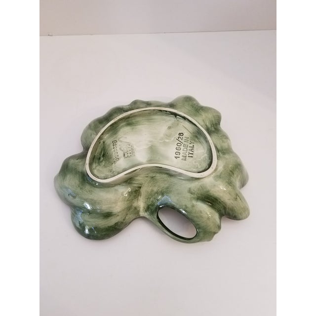1960s Vintage "Bassano" Hand Painted Leaf Bowl From Italy For Sale - Image 5 of 6