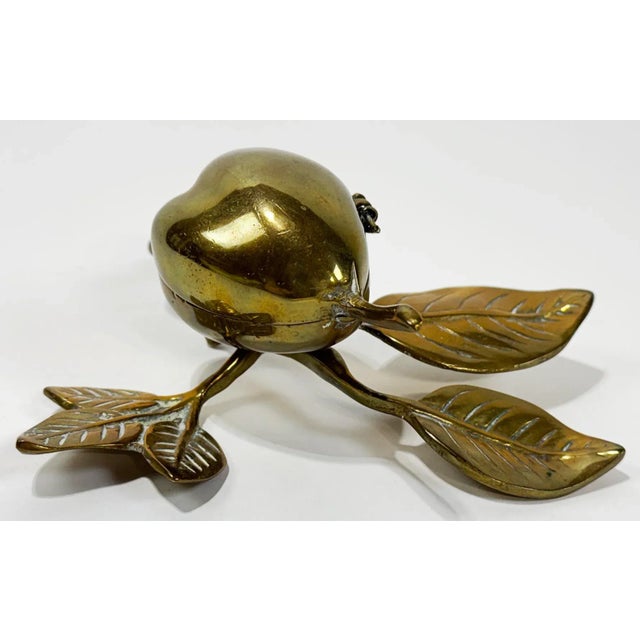 Mid 20th Century Vintage Brass Fruit Motif Treasure Box or Ashtray For Sale - Image 5 of 8