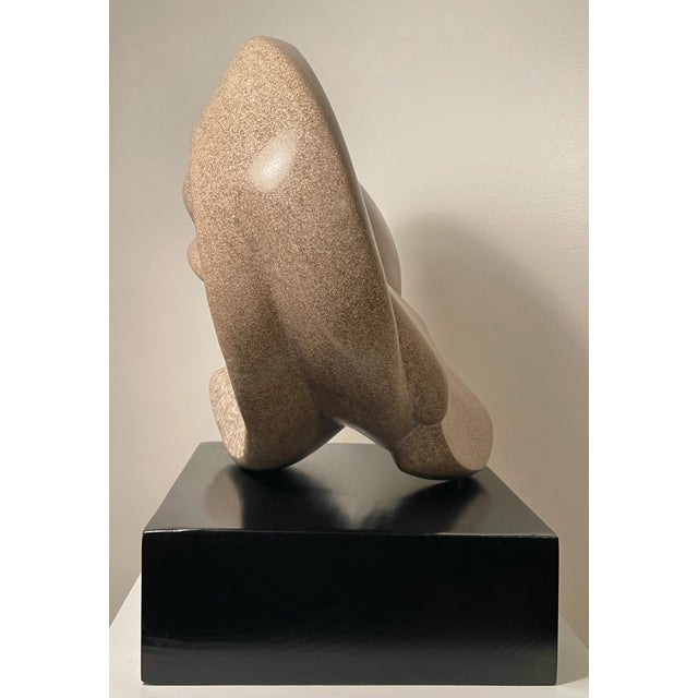 Constantin Brancusi Stone Sculpture of Seashell Original One of a Kind Handcarved Limestone For Sale - Image 4 of 5