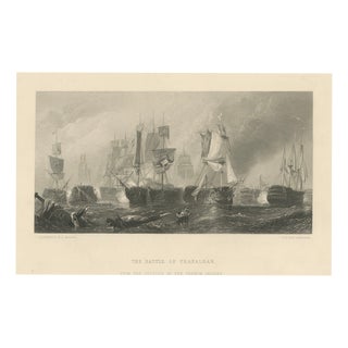Clarkson Frederick Stanfield, The Battle of Trafalgar, Admiral Nelson & British Fleet, 1805, Engraving For Sale