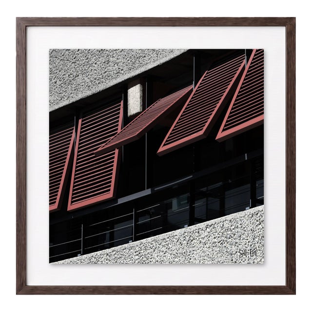 “Barbican 03” Giclee Archival Pigment Print 24x24 Framed in Walnut For Sale