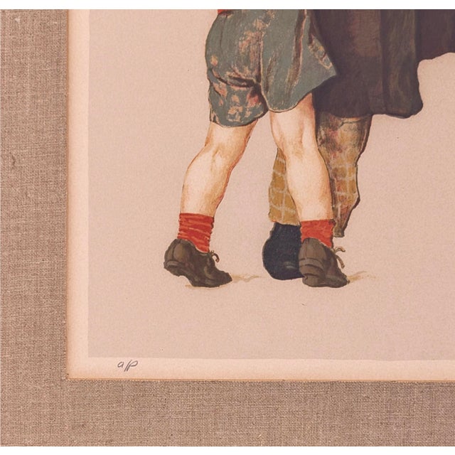 Contemporary Norman Rockwell, the Gift (Framed, Hand Signed Lithograph) For Sale - Image 3 of 3