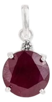 Modern Round Cut Ruby Gemstone Dainty Pendant in 925 Sterling Silver