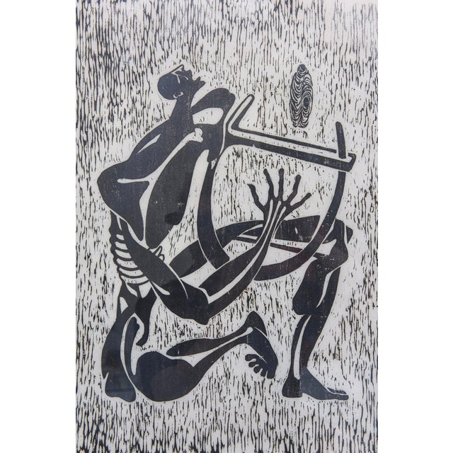 Mid Century Modern Signed Black and White Etching Custom Framed For Sale - Image 4 of 11