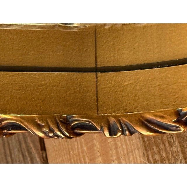 Vintage Hollywood Regency Triple Oval Gilt Mirror With Mercury Glass, Dated 1965 For Sale In New York - Image 6 of 12