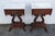Brown Mid 20th Century Victorian Style Marble Top Harp Design Side End Tables Nightstands a Pair For Sale - Image 8 of 18