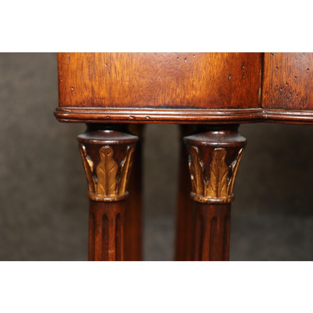 Pair of Georgian Style Brass Mounted Side Tables Attributed to Johnathan Charles For Sale - Image 13 of 14