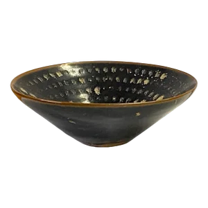 Chinese Brown Black Glaze Drip Drop Pattern Ceramic Bowl Cup Display