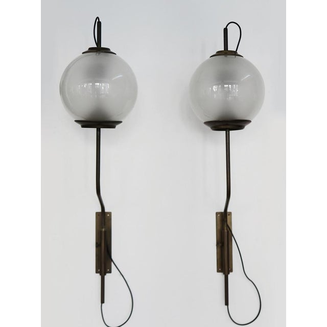 1950s LP11 Wall Lamps in Brass and Glass by Luigi Caccia Dominioni for Azucena, Italy, 1950s, Set of 2 For Sale - Image 5 of 18