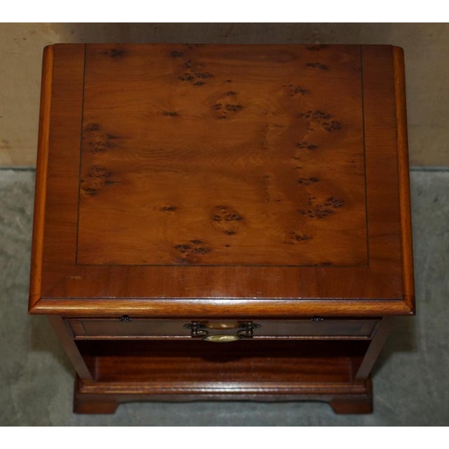 Vintage Burr Yew Wood Side Tables, Set of 2 For Sale - Image 12 of 18