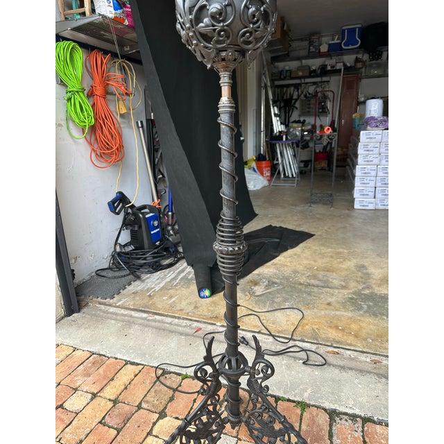 Victorian Late 19th Century Bradley & Hubbard Ornate Victorian Piano Floor Lamp For Sale - Image 3 of 10