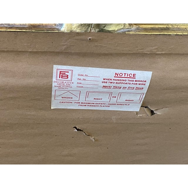 ​Adam Style Gold Gilt Vertical Beveled Mirror Made by Friedman Brothers For Sale - Image 10 of 10