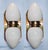 Pair of Vintage Art Deco Wall Sconces Fixture Brass & Milk Glass Shade Lamp Ship Light For Sale - Image 4 of 4