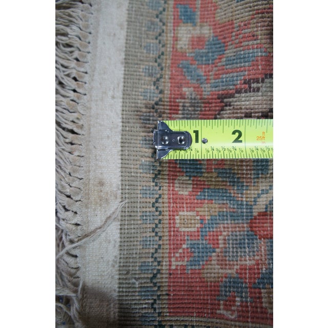 Vintage Hand Knotted Wool Geometric Curvilinear Medallion Rug Runner 3' X 10' For Sale - Image 14 of 14