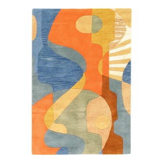 2020s Fine Hand Tufted Abstract Rug 6' X 9' For Sale