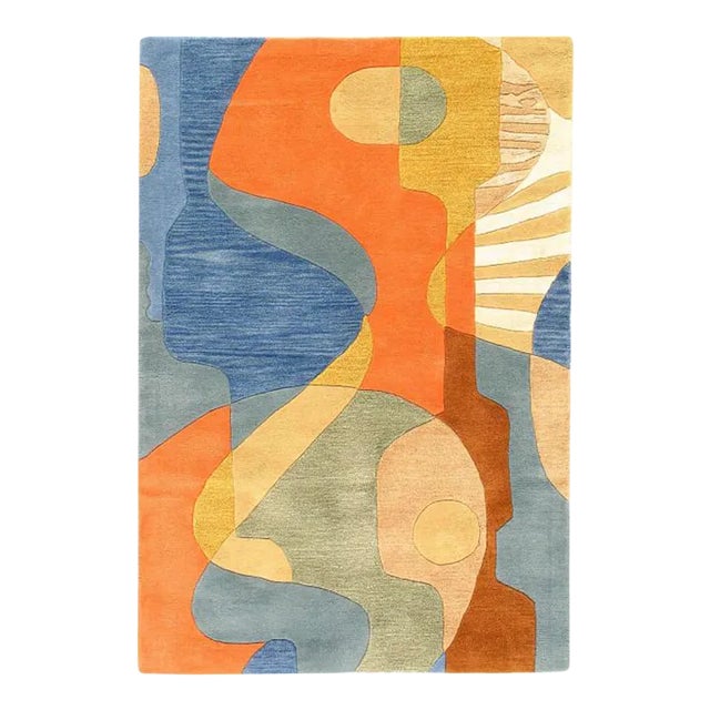 2020s Fine Hand Tufted Abstract Rug 6' X 9' For Sale