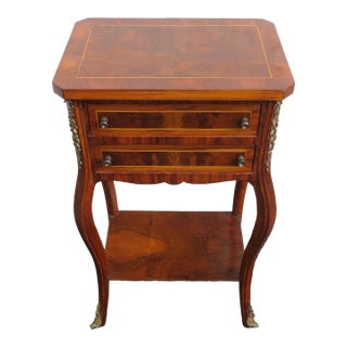French Inlay Tall Nightstand Side End Bedside Table Commode 5708 For Sale