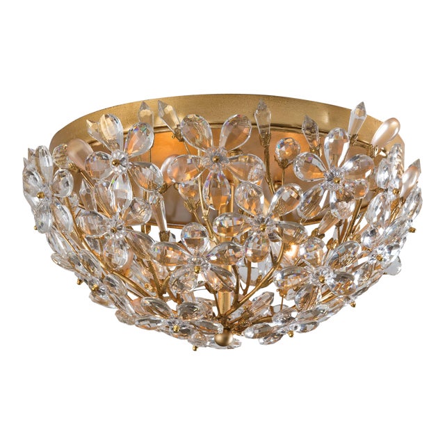 Regina Andrew Cheshire Flush Mount in Gold Leaf For Sale