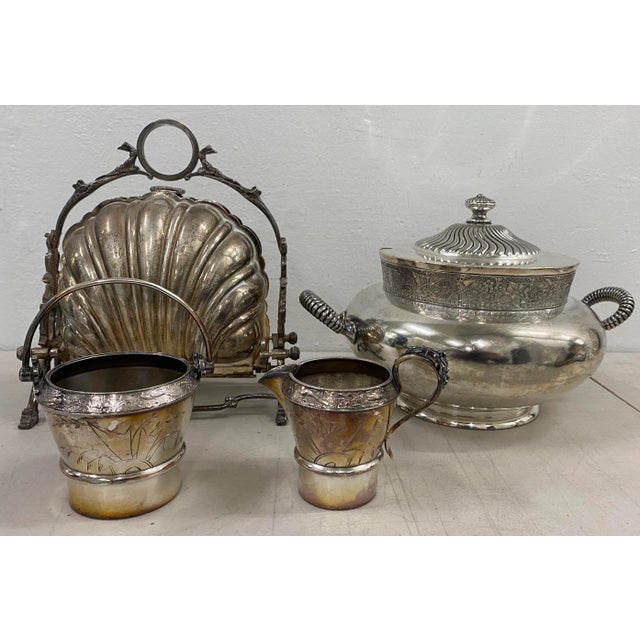 Antique Silverplate Tableware Serving Pieces Collection - 4 Pieces For Sale - Image 13 of 13