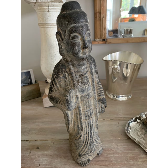 Handsome, heavy statue of Chinese elder. Perfect accent for entry table, library desk or wherever you’d like.
