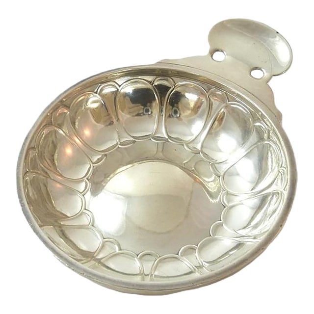 Mid 20th Century French Sterling Silver Tastevin by Puiforcat, Tasting Cup for Wine, French Wine Tasting Silverware For Sale